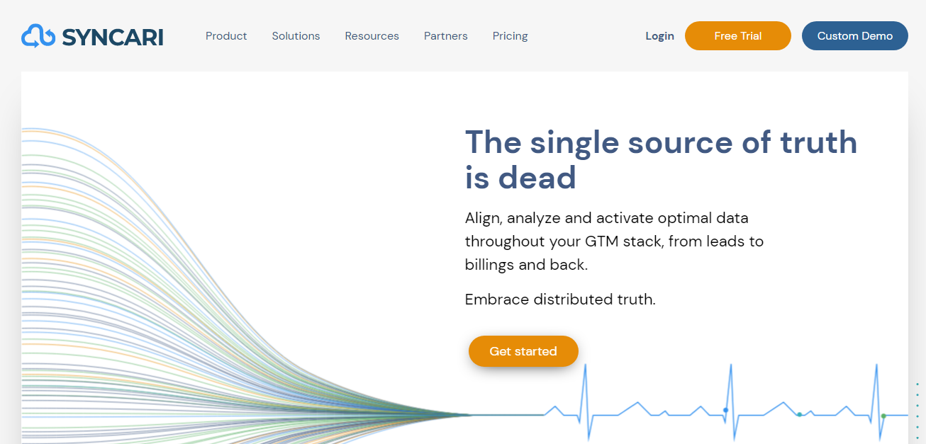 screenshot of Syncari homepage