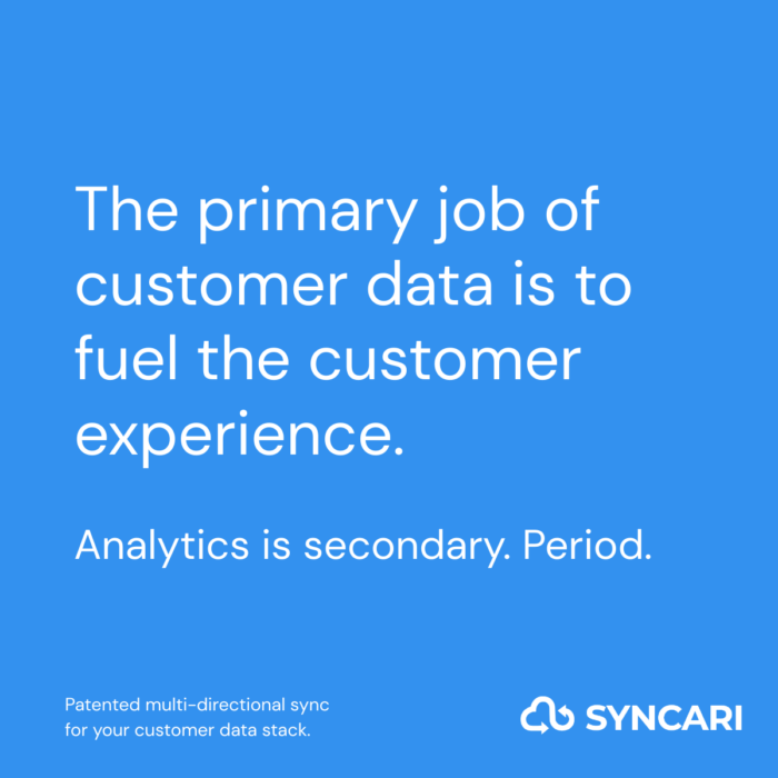 Primary job of customer data