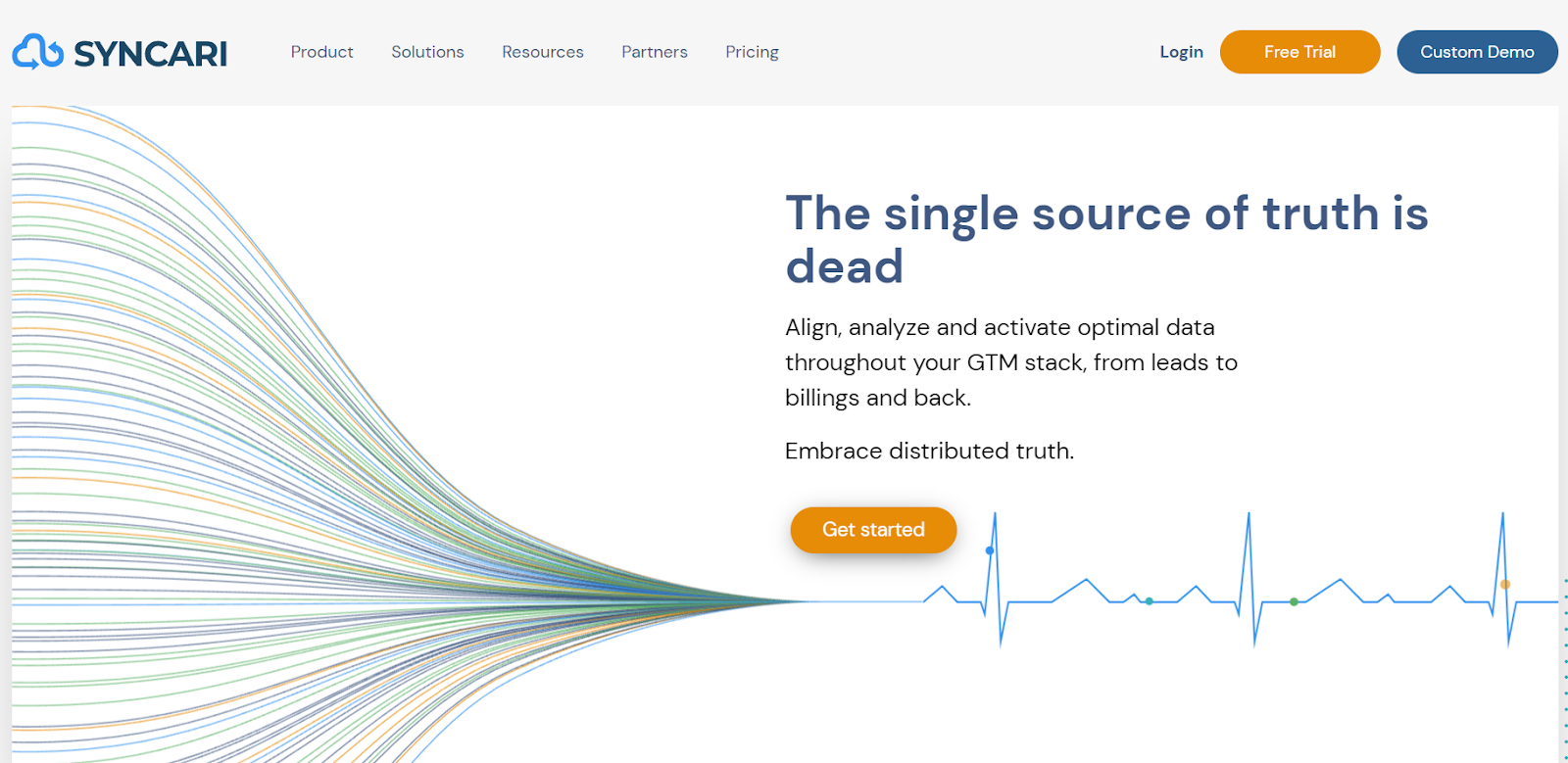 Screenshot of Syncari home page